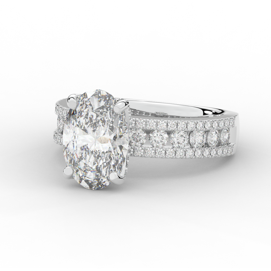 3.95CT.TW OVAL LAB DIAMOND SOLITAIRE ENGAGEMENT RING - Nazarelle