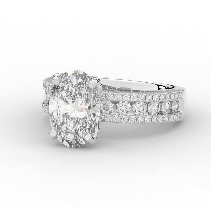 3.95CT.TW OVAL LAB DIAMOND SOLITAIRE ENGAGEMENT RING - Nazarelle