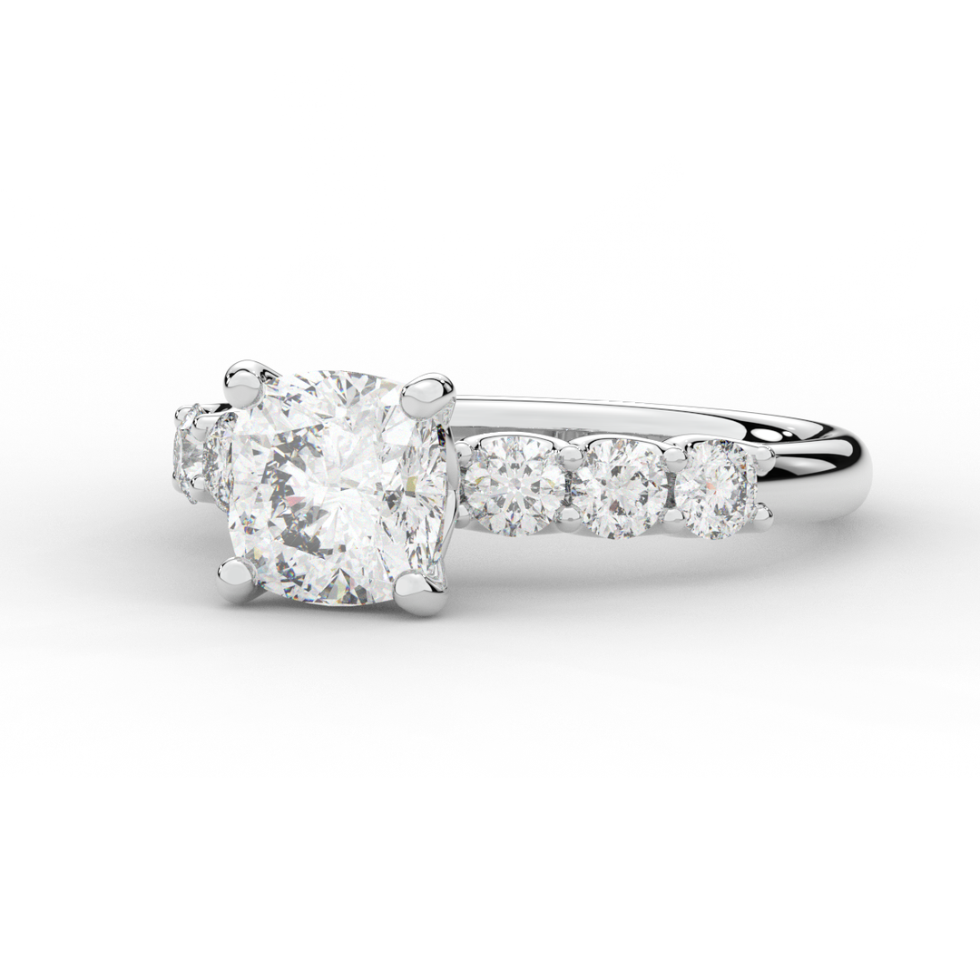 2.60CT.TW CUSHION LAB DIAMOND SOLITAIRE ENGAGEMENT RING - Nazarelle
