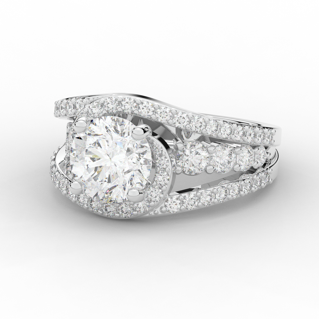 3.30CT.TW ROUND LAB DIAMOND ENGAGEMENT RING - Nazarelle