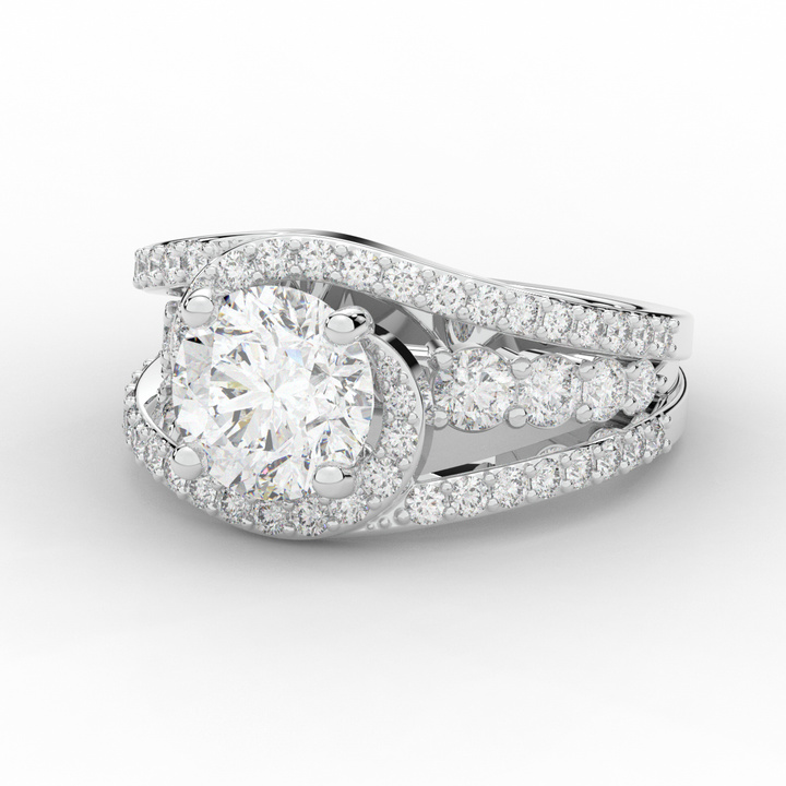 3.30CT.TW ROUND LAB DIAMOND ENGAGEMENT RING - Nazarelle