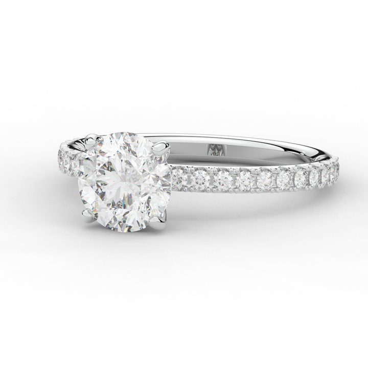 1.75CT.TW ROUND LAB DIAMOND SOLITAIRE ENGAGEMENT RING - Nazarelle