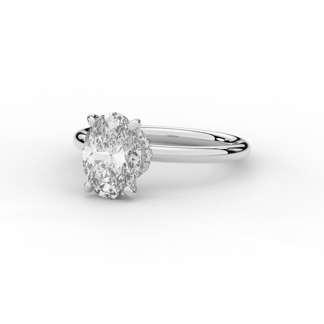 2.05CT.TW OVAL LAB DIAMOND SOLITAIRE ENGAGEMENT RING - Nazarelle