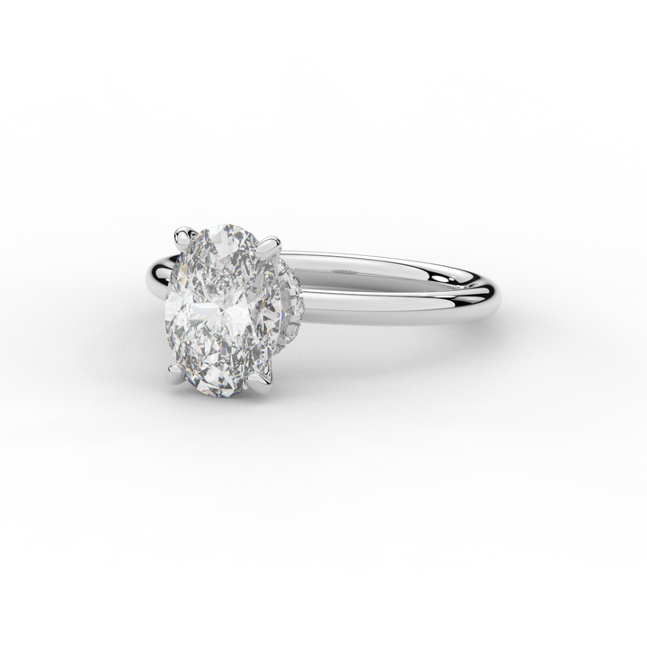 2.05CT.TW OVAL LAB DIAMOND SOLITAIRE ENGAGEMENT RING - Nazarelle