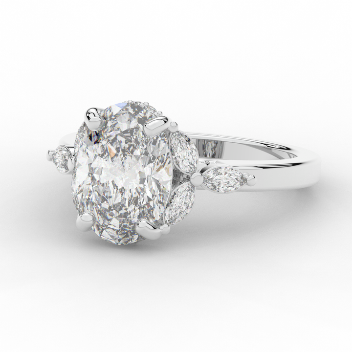 2.85CT.TW OVAL LAB DIAMOND ENGAGEMENT RING - Nazarelle