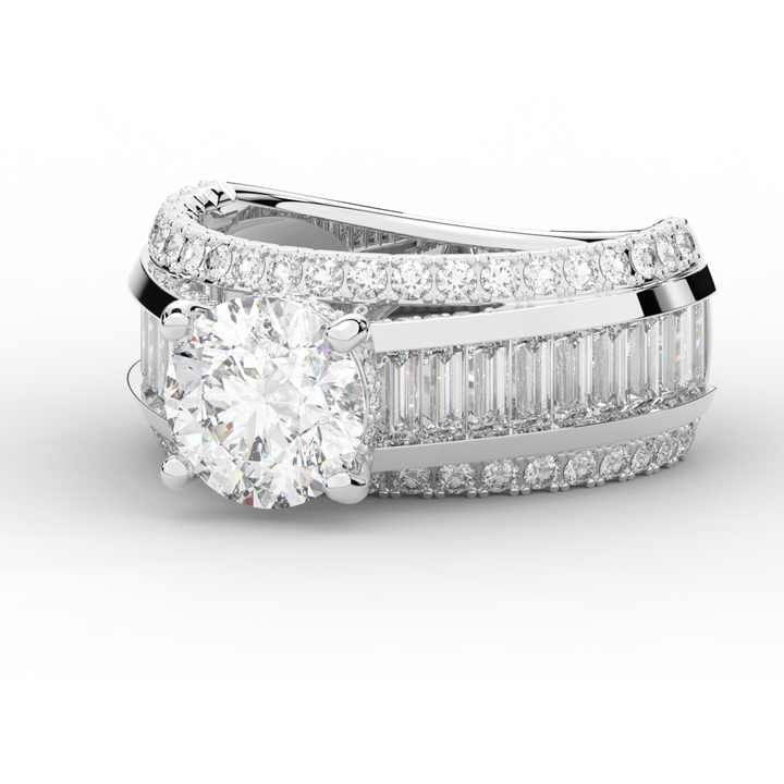 3.15CT.TW ROUND LAB DIAMOND ENGAGEMENT RING - Nazarelle