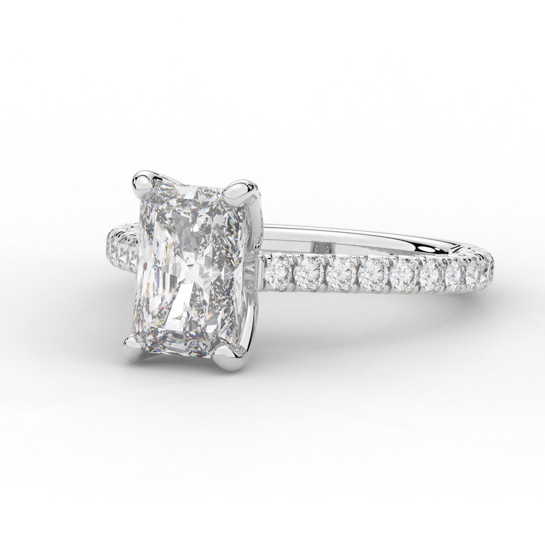 2.70CT.TW RADIANT LAB DIAMOND SOLITAIRE ENGAGEMENT RING - Nazarelle