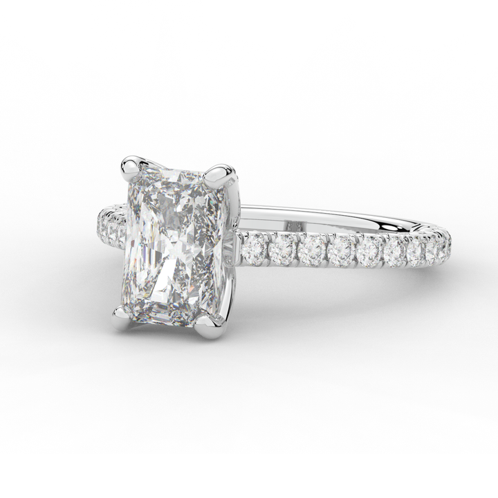 2.70CT.TW RADIANT LAB DIAMOND SOLITAIRE ENGAGEMENT RING - Nazarelle