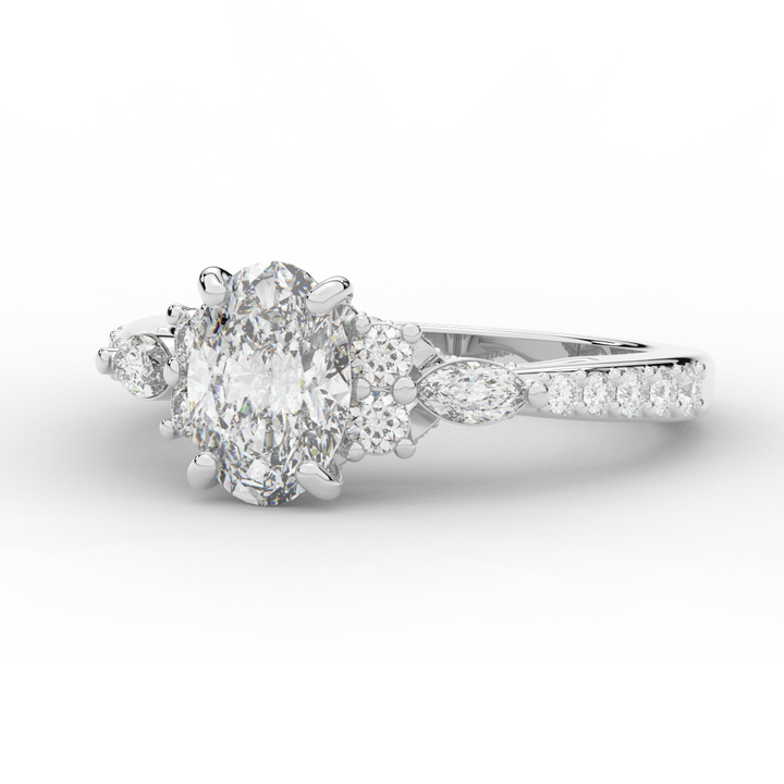 1.35CT.TW OVAL LAB DIAMOND ENGAGEMENT RING - Nazarelle