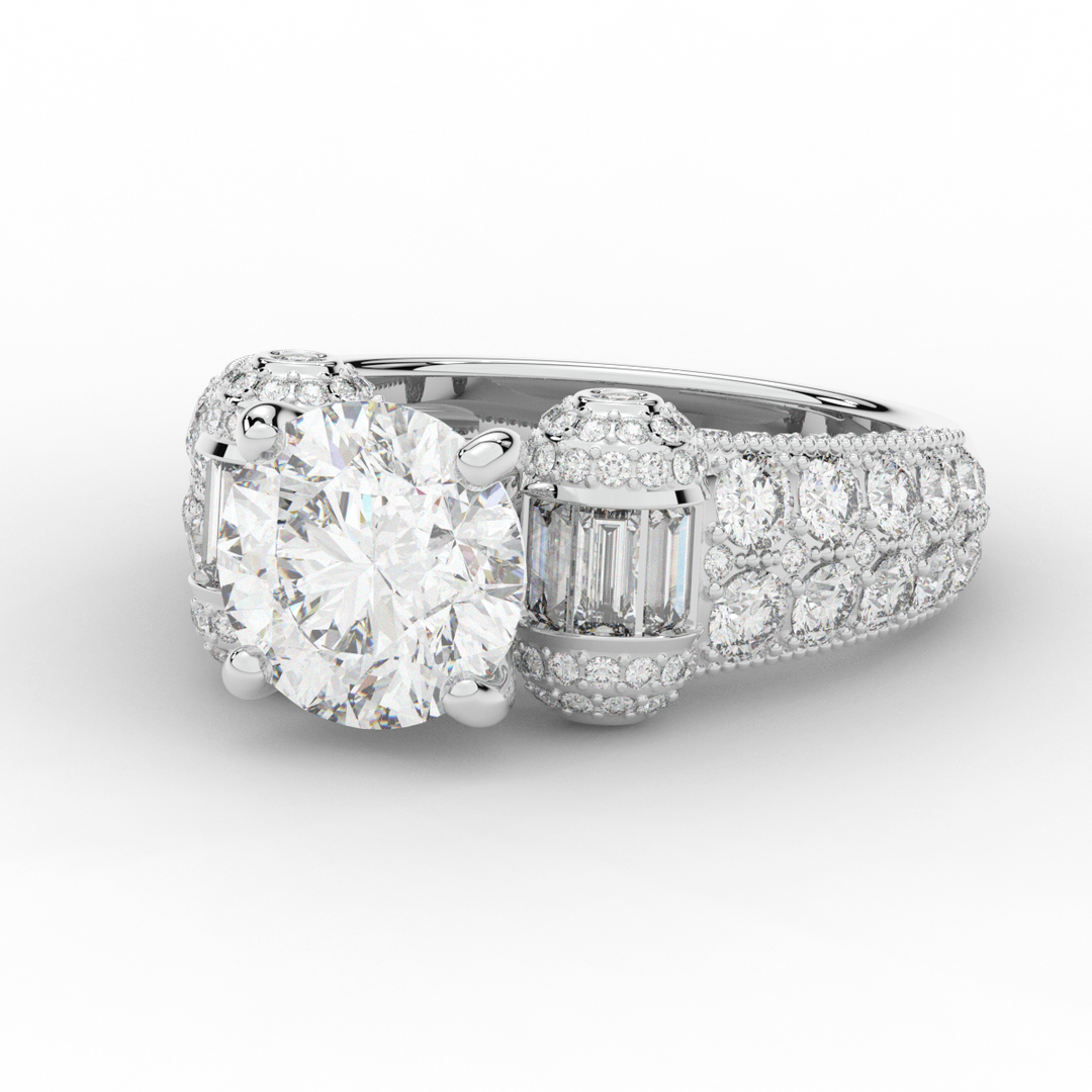 4.75CT.TW ROUND LAB DIAMOND ENGAGEMENT RING - Nazarelle
