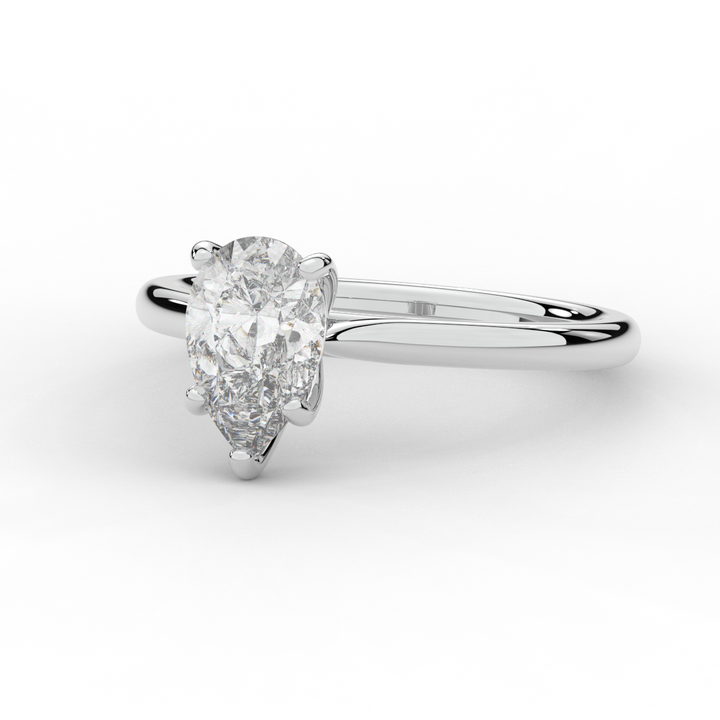 1.00CT PEAR LAB DIAMOND SOLITAIRE ENGAGEMENT RING - Nazarelle