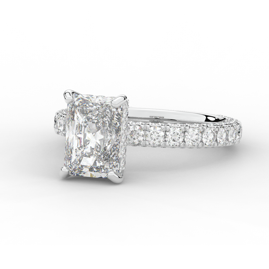 3.00CT.TW RADIANT LAB DIAMOND ENGAGEMENT RING - Nazarelle