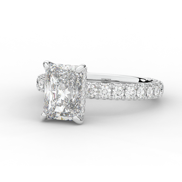 3.00CT.TW RADIANT LAB DIAMOND ENGAGEMENT RING - Nazarelle