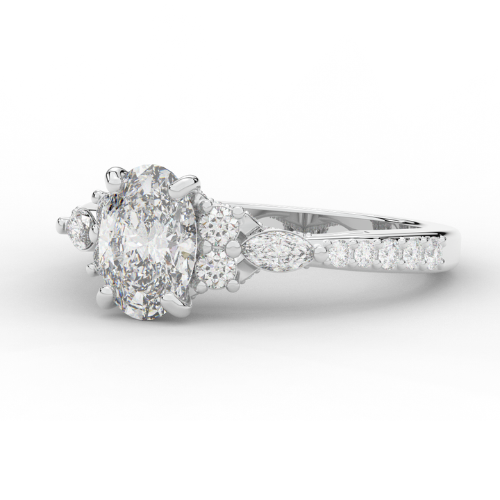 1.35CT.TW OVAL LAB DIAMOND ENGAGEMENT RING - Nazarelle