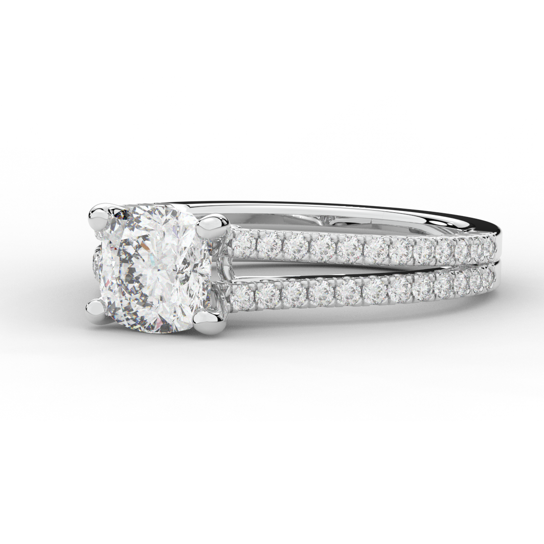 1.90CT.TW CUSHION LAB DIAMOND SOLITAIRE ENGAGEMENT RING - Nazarelle