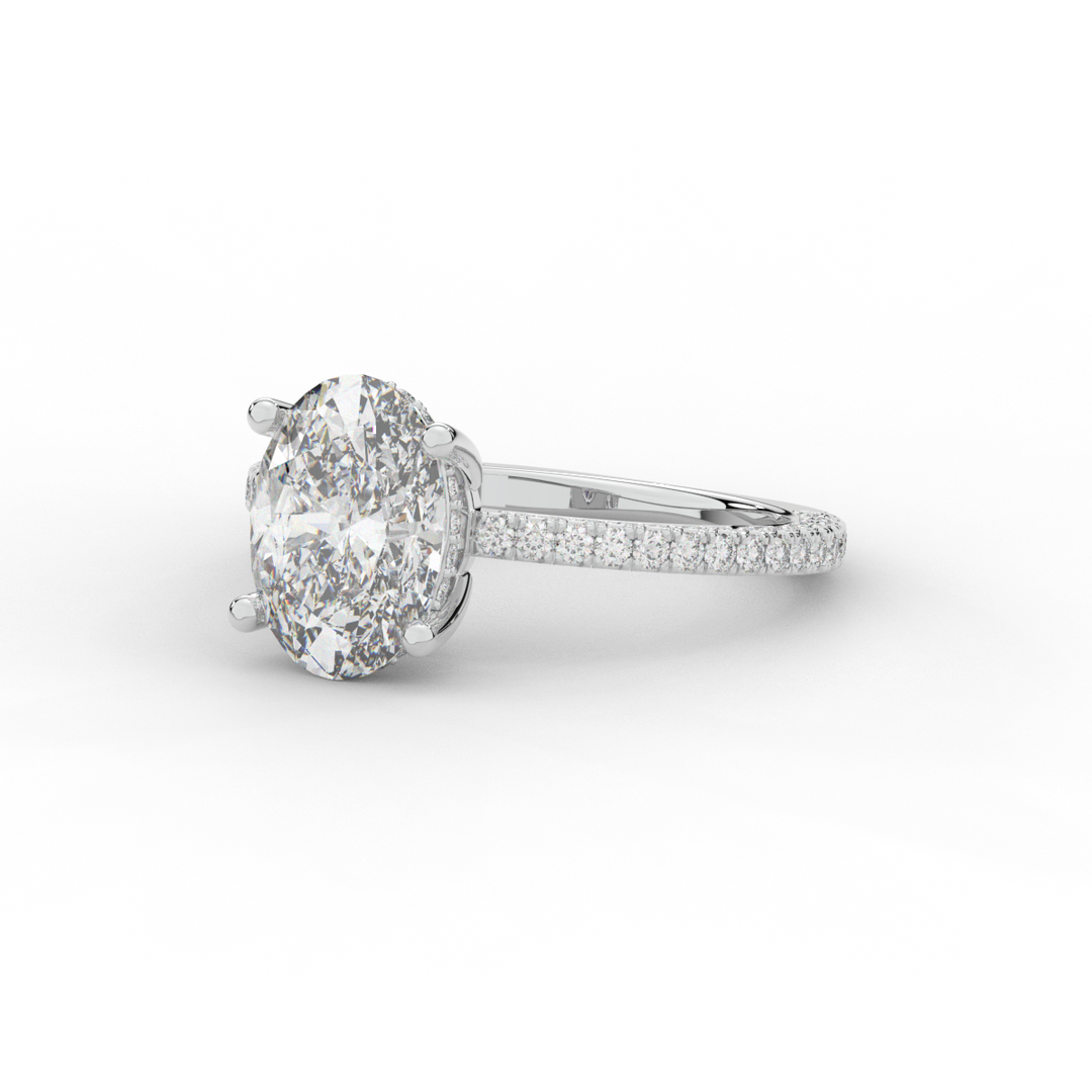 3.15CT.TW OVAL LAB DIAMOND SOLITAIRE ENGAGEMENT RING - Nazarelle