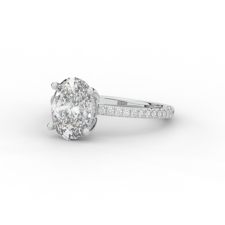 3.15CT.TW OVAL LAB DIAMOND SOLITAIRE ENGAGEMENT RING - Nazarelle