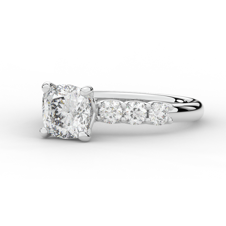 2.60CT.TW CUSHION LAB DIAMOND SOLITAIRE ENGAGEMENT RING - Nazarelle