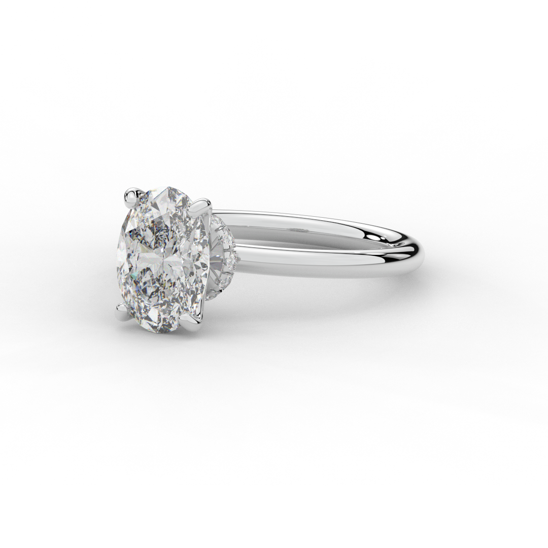 2.05CT.TW OVAL LAB DIAMOND SOLITAIRE ENGAGEMENT RING - Nazarelle