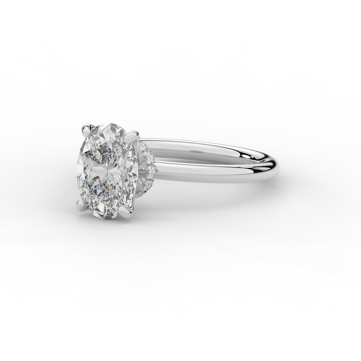 2.05CT.TW OVAL LAB DIAMOND SOLITAIRE ENGAGEMENT RING - Nazarelle