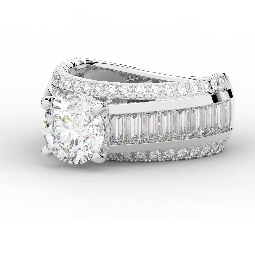 3.15CT.TW ROUND LAB DIAMOND ENGAGEMENT RING - Nazarelle