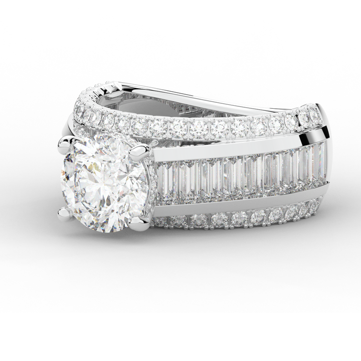 3.15CT.TW ROUND LAB DIAMOND ENGAGEMENT RING - Nazarelle