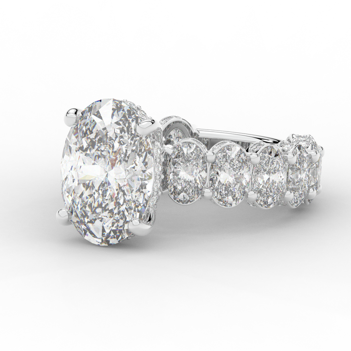 10.90CT.TW OVAL LAB DIAMOND SOLITAIRE ENGAGEMENT RING - Nazarelle