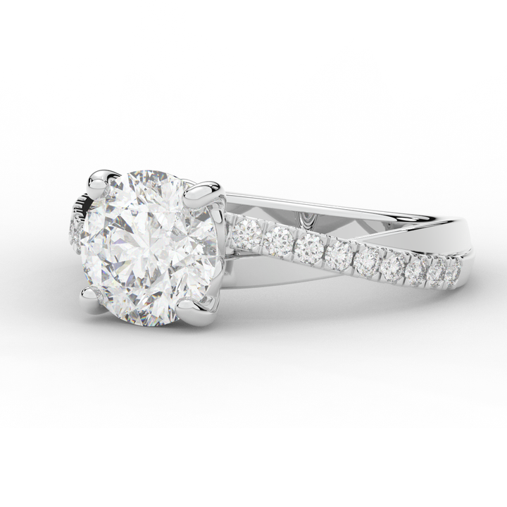 2.20CT.TW ROUND LAB DIAMOND TWISTBAND ENGAGEMENT RING