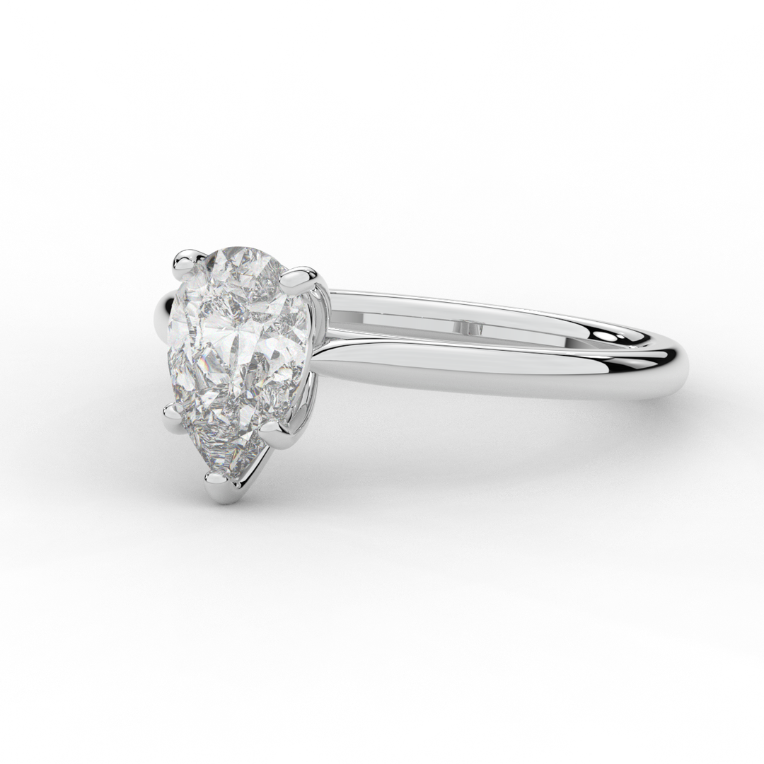 1.00CT PEAR LAB DIAMOND SOLITAIRE ENGAGEMENT RING - Nazarelle