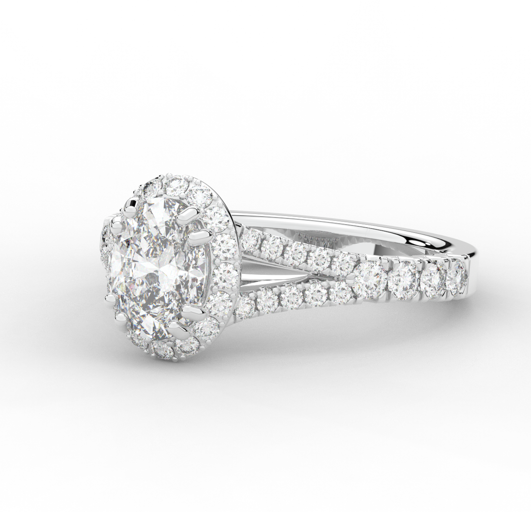 1.60CT.TW OVAL LAB DIAMOND ENGAGEMENT RING - Nazarelle