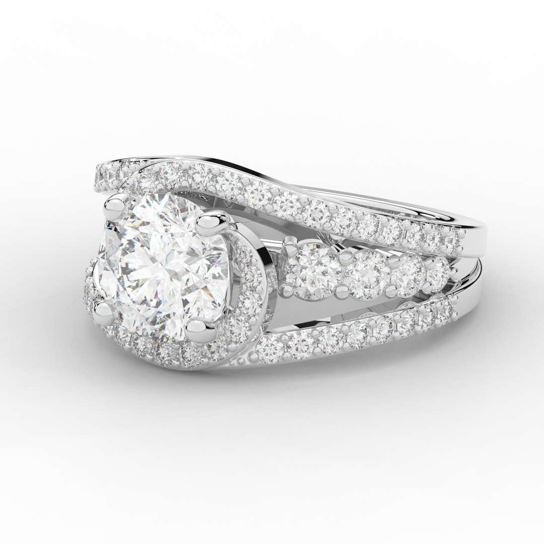 3.30CT.TW ROUND LAB DIAMOND ENGAGEMENT RING - Nazarelle