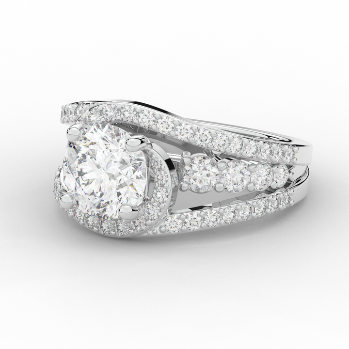 3.30CT.TW ROUND LAB DIAMOND ENGAGEMENT RING - Nazarelle