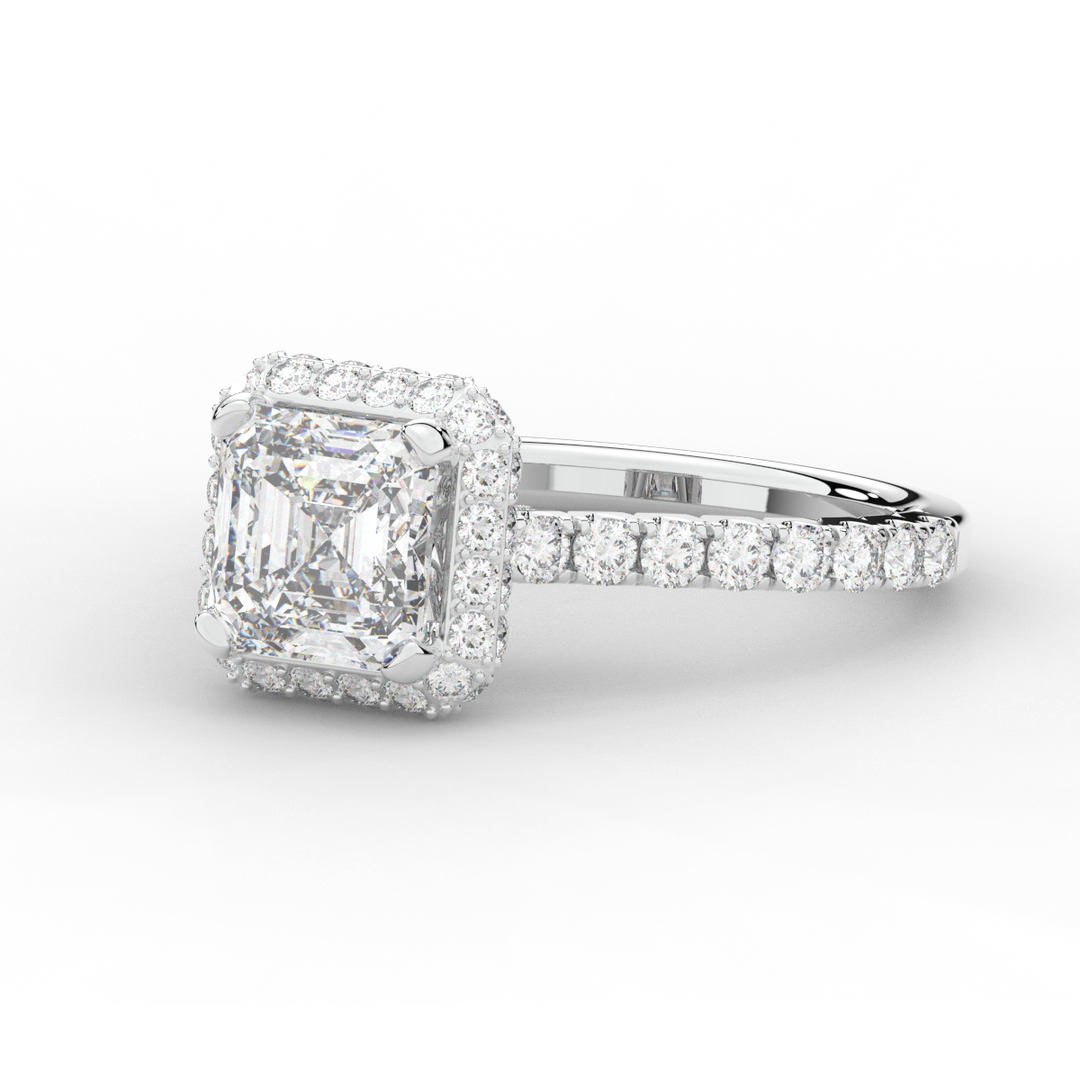2.75CT.TW ASSCHER LAB DIAMOND HALO ENGAGEMENT RING - Nazarelle