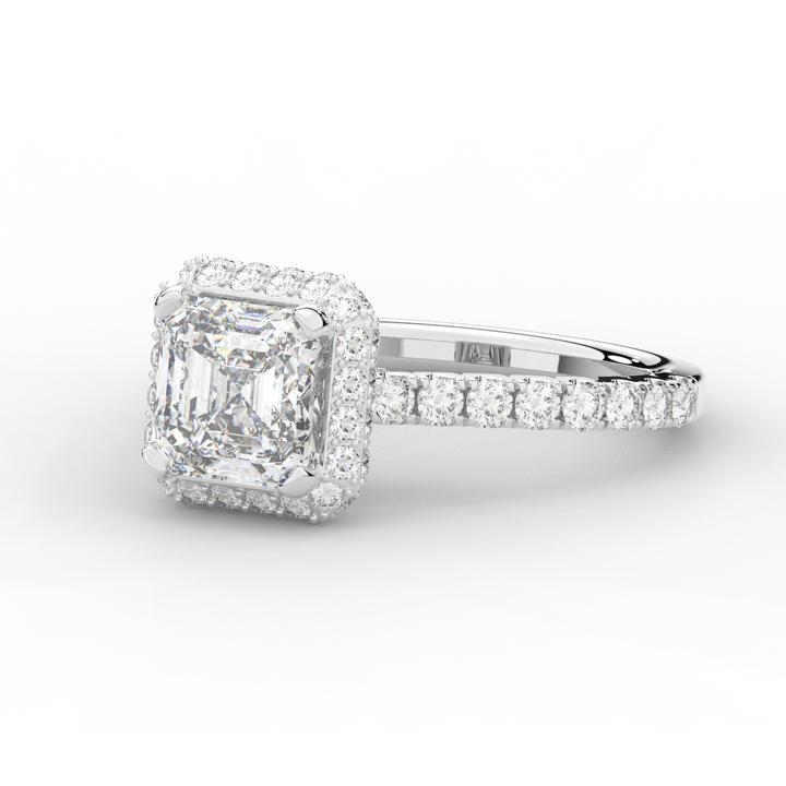 2.75CT.TW ASSCHER LAB DIAMOND HALO ENGAGEMENT RING - Nazarelle