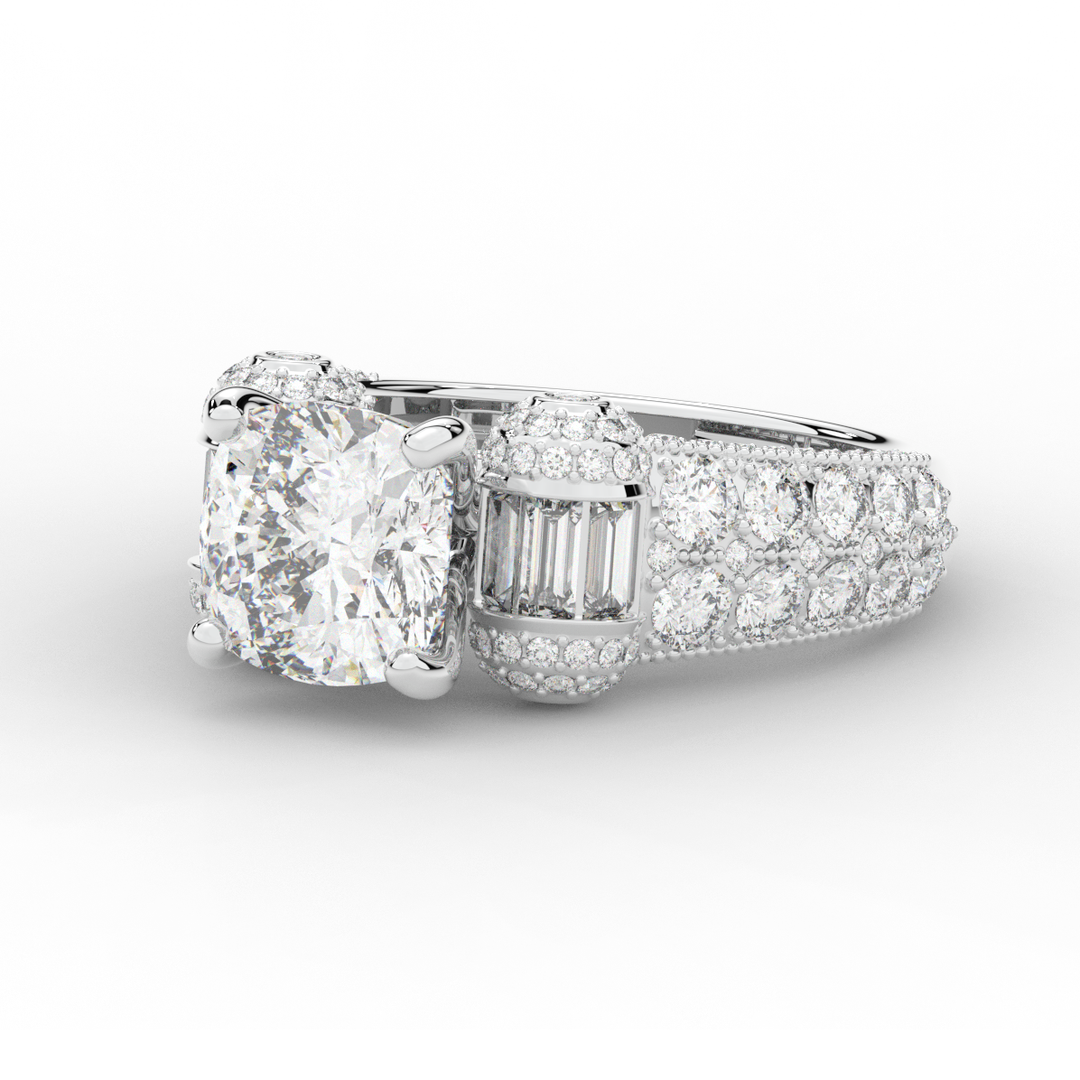 4.75CT.TW CUSHION LAB DIAMOND ENGAGEMENT RING - Nazarelle