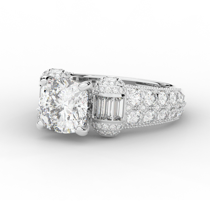 4.75CT.TW CUSHION LAB DIAMOND ENGAGEMENT RING - Nazarelle