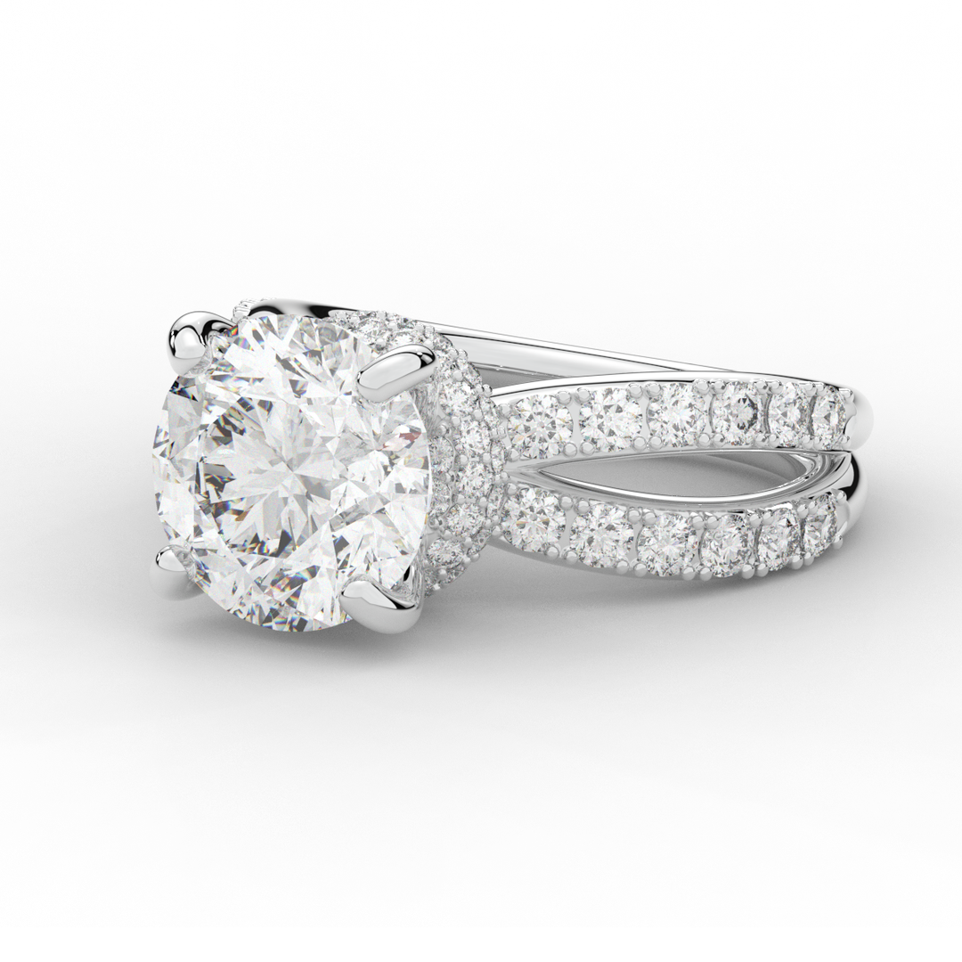 6.25CT.TW ROUND LAB DIAMOND ENGAGEMENT RING - Nazarelle