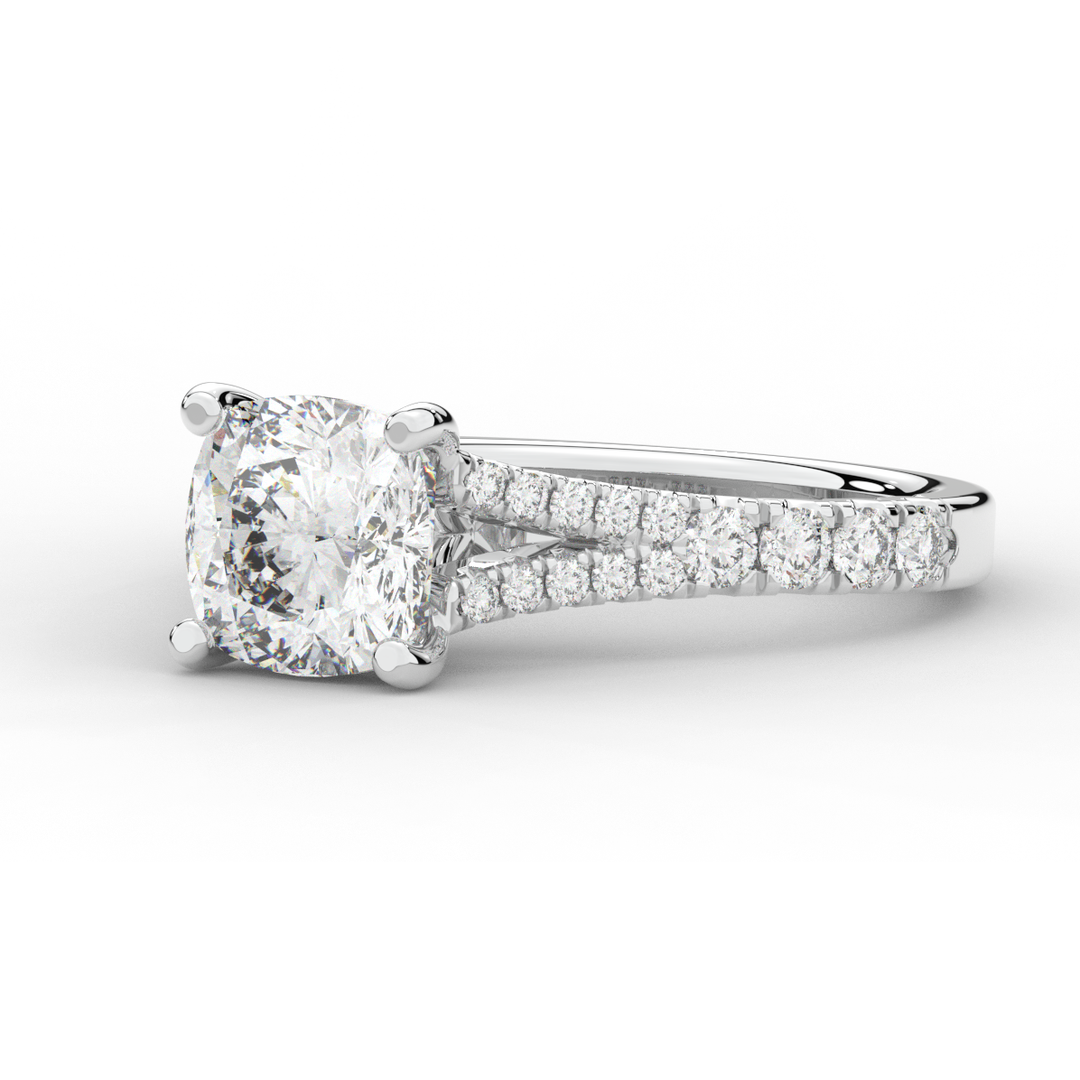 2.45CT.TW CUSHION LAB DIAMOND ENGAGEMENT RING - Nazarelle