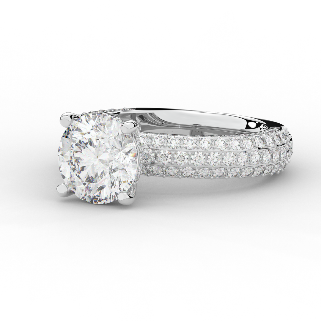 4.80CT.TW ROUND LAB DIAMOND UNDERHALO ENGAGEMENT RING - Nazarelle