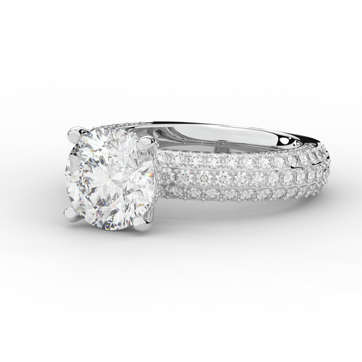 4.80CT.TW ROUND LAB DIAMOND UNDERHALO ENGAGEMENT RING - Nazarelle