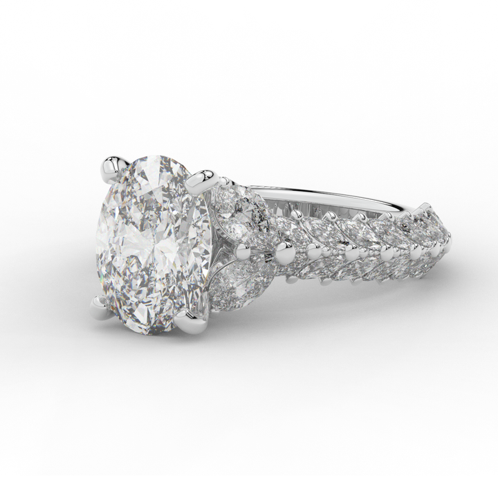 5.25CT.TW OVAL LAB DIAMOND HALO ENGAGEMENT RING - Nazarelle