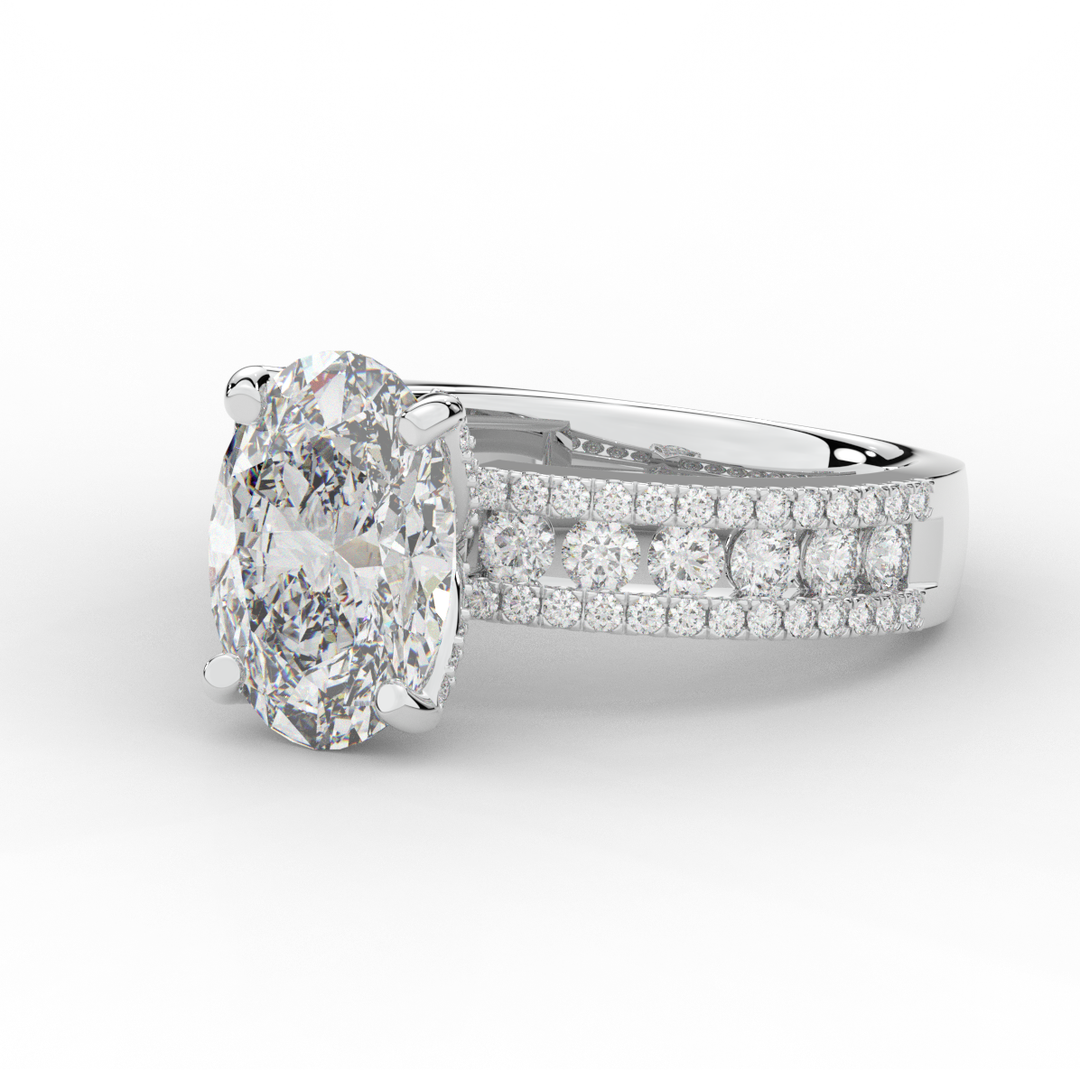 3.95CT.TW OVAL LAB DIAMOND SOLITAIRE ENGAGEMENT RING - Nazarelle