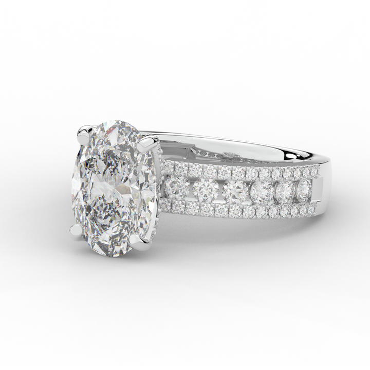 3.95CT.TW OVAL LAB DIAMOND SOLITAIRE ENGAGEMENT RING - Nazarelle