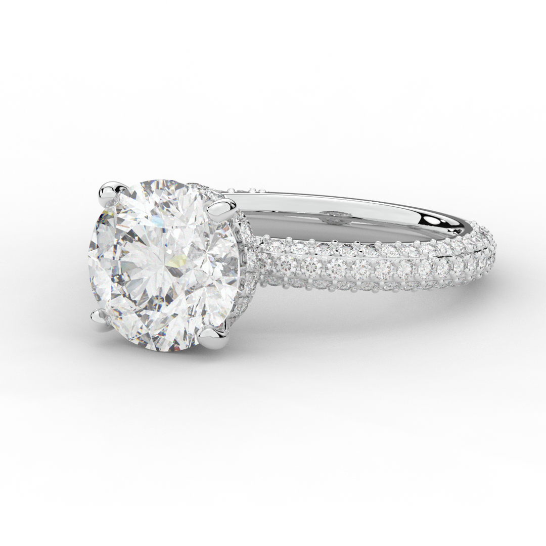 3.60CT.TW ROUND LAB DIAMOND SOLITAIRE ENGAGEMENT RING - Nazarelle