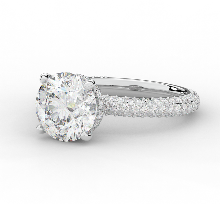 3.60CT.TW ROUND LAB DIAMOND SOLITAIRE ENGAGEMENT RING - Nazarelle