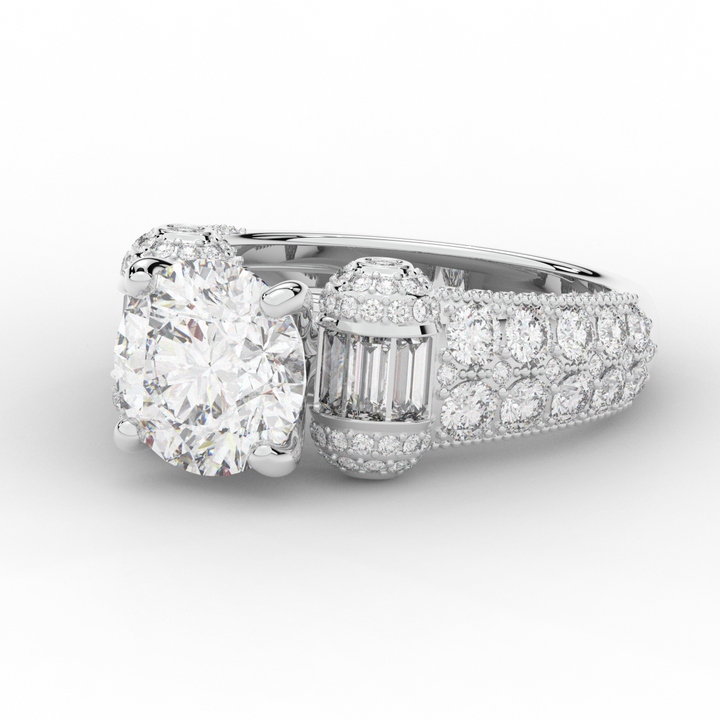 4.75CT.TW ROUND LAB DIAMOND ENGAGEMENT RING - Nazarelle