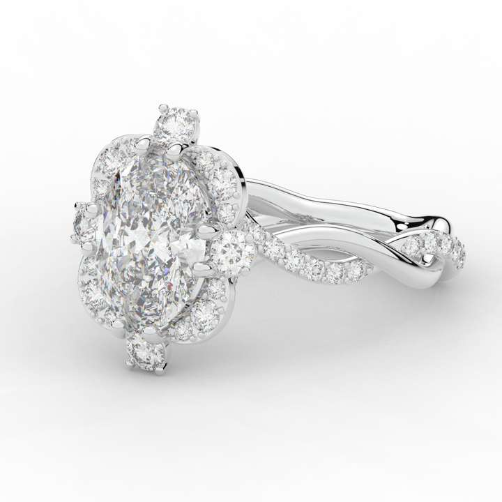 2.70CT.TW OVAL LAB DIAMOND HALO ENGAGEMENT RING - Nazarelle