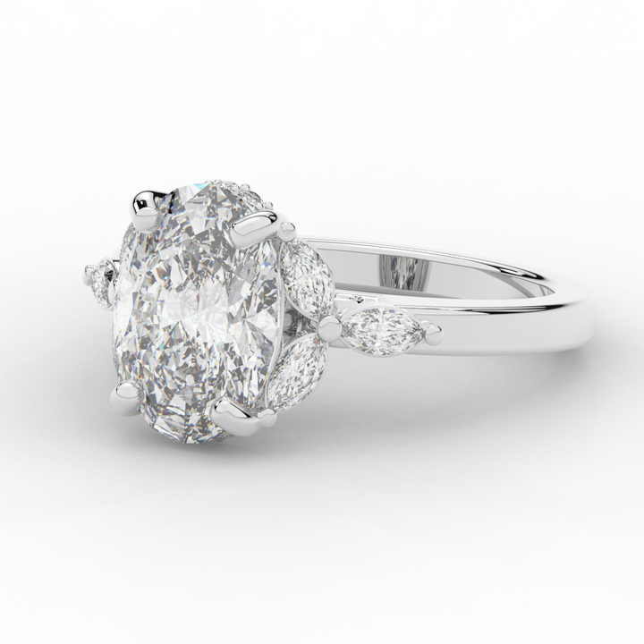 2.85CT.TW OVAL LAB DIAMOND ENGAGEMENT RING - Nazarelle