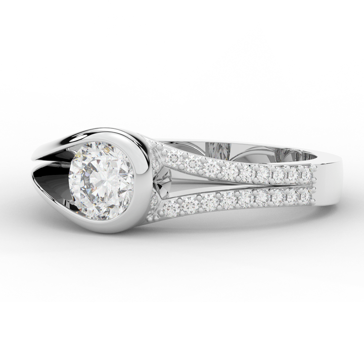 1.10CT.TW ROUND LAB DIAMOND SOLITAIRE ENGAGEMENT RING - Nazarelle