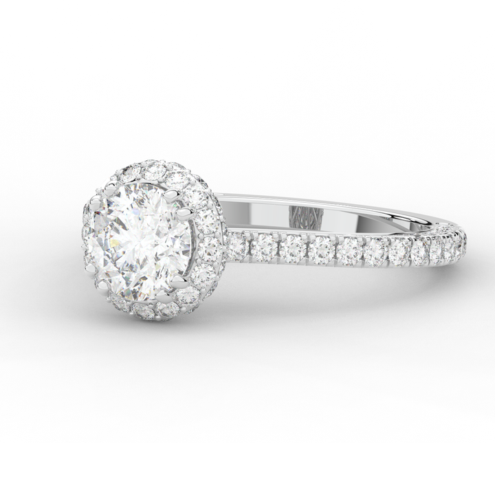 1.90CT.TW ROUND LAB DIAMOND HALO ENGAGEMENT RING - Nazarelle